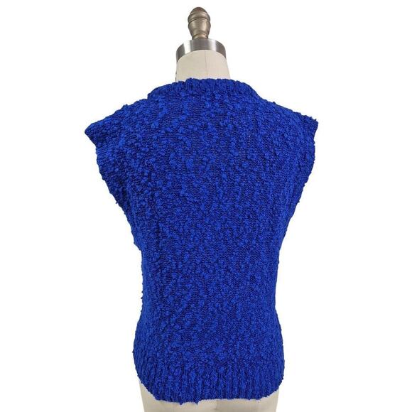 Vtg 80s 90s Y2K Spice of Life Royal Blue Boucle Sleeveless Sweater Vest Women M - Picture 3 of 4